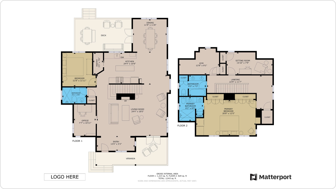 Colored Floor Plans